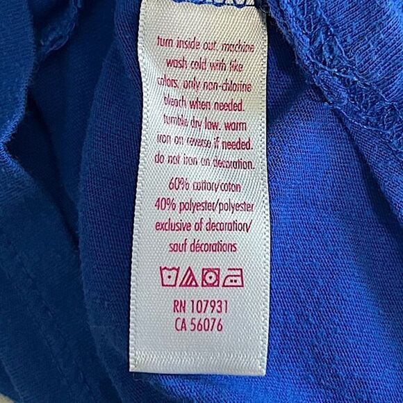 🌴 Justice ‘Busy Doing Nothing’ Graphic Girls 10 Bright Blue Ringer Tee - Picture 6 of 9